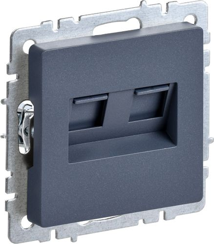Розетка RJ-11,RJ-45 1 пост IEK BRITE маренго, вид