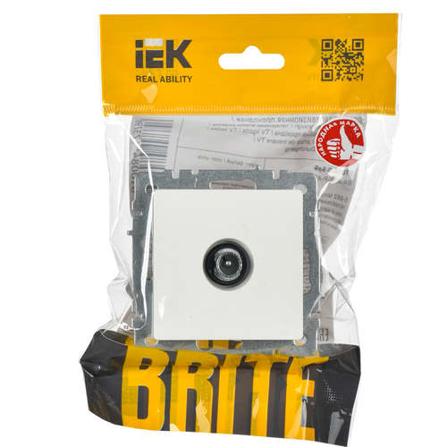 Розетка TV IEK BRITE BR-A10-P-K01 белый, изображение