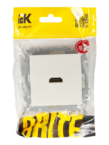 Розетка HDMI 1 пост IEK BRITE белый, детальное фото
