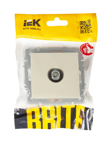 Розетка TV IEK BRITE BR-A10-P-K10 бежевый, крупный план