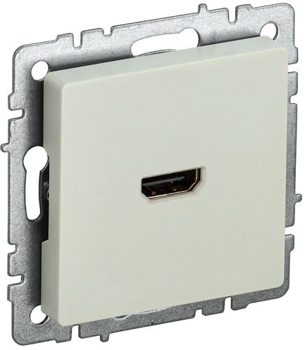 Розетка HDMI 1 пост IEK BRITE бежевый, изображение