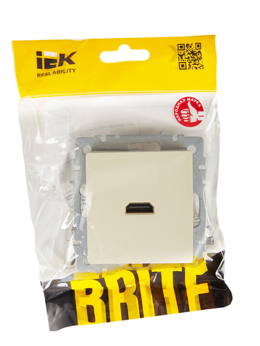 Розетка HDMI 1 пост IEK BRITE бежевый, картинка