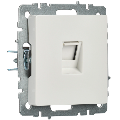 Розетка RJ-45 1 пост IEK BRITE белый, фотография