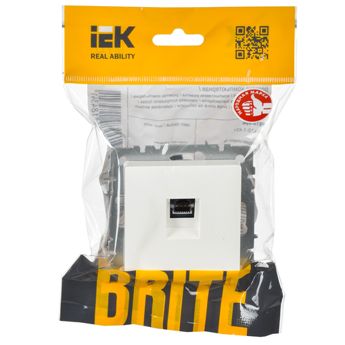 Розетка RJ-45 1 пост IEK BRITE белый, картинка