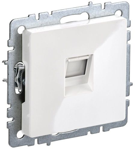Розетка RJ-45 1 пост IEK BRITE белый, изображение