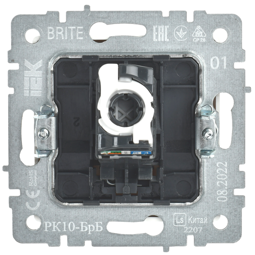 Розетка RJ-45 1 пост IEK BRITE белый, изображение