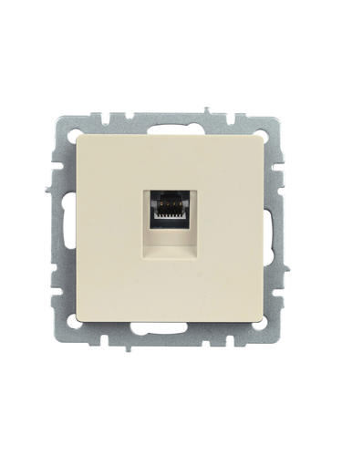 Розетка RJ-45 1 пост IEK BRITE бежевый, изображение