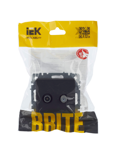 Розетка TV-SAT 1 пост IEK BRITE графит, фотография