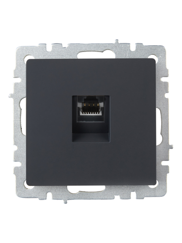 Розетка RJ-45 1 пост IEK BRITE графит, фотография