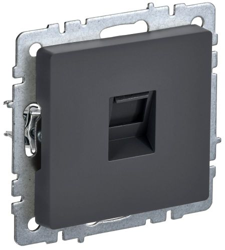 Розетка RJ-45 1 пост IEK BRITE графит, картинка