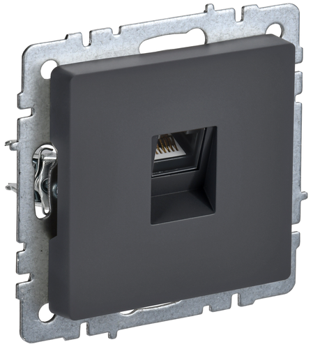 Розетка RJ-45 1 пост IEK BRITE графит, изображение