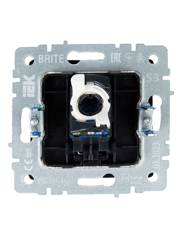 Розетка RJ-45 1 пост IEK BRITE графит, крупный план