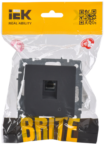 Розетка RJ-45 1 пост IEK BRITE графит, вид