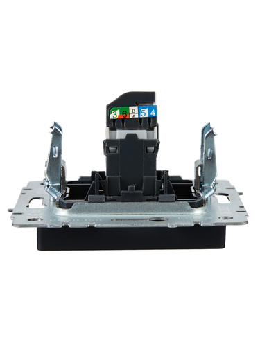 Розетка RJ-45 1 пост IEK BRITE графит, крупный план