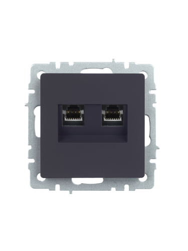 Розетка RJ-45 IEK BRITE BR-K20-1-K53 графит, фотография