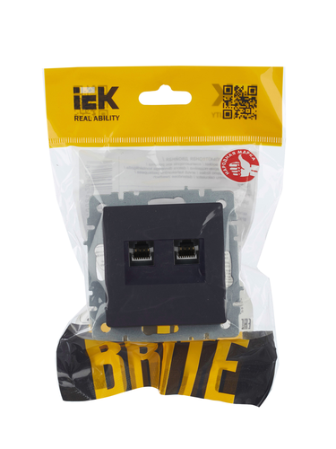 Розетка RJ-45 IEK BRITE BR-K20-1-K53 графит, вид