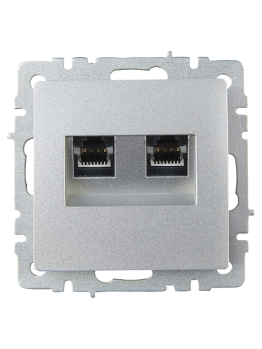 Розетка RJ-45 1 пост IEK BRITE алюминий, изображение