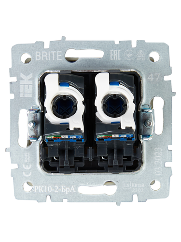 Розетка RJ-45 1 пост IEK BRITE алюминий, вид