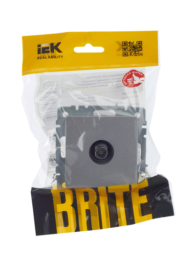 Розетка TV IEK BRITE BR-A10-O-K47 алюминий, фото