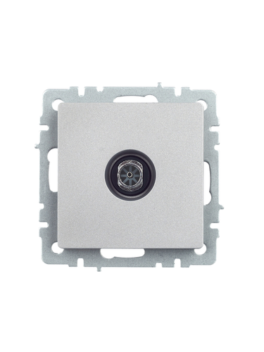 Розетка TV IEK BRITE BR-A10-O-K47 алюминий, крупный план
