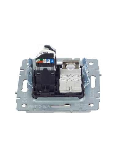 Розетка RJ-11,RJ-45 1 пост IEK BRITE алюминий, вид