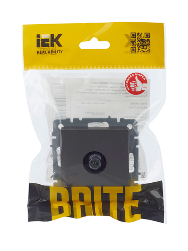 Розетка TV 1 пост IEK BRITE сталь, детальное фото