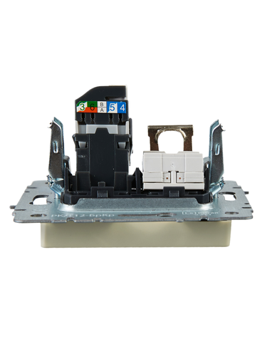 Розетка RJ-11,RJ-45 1 пост IEK BRITE бежевый, фотография