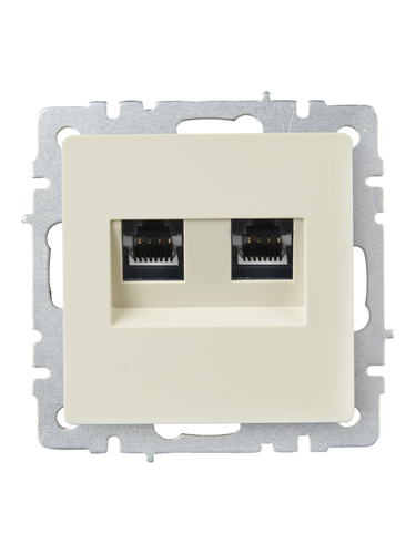 Розетка RJ-11,RJ-45 1 пост IEK BRITE бежевый, фото