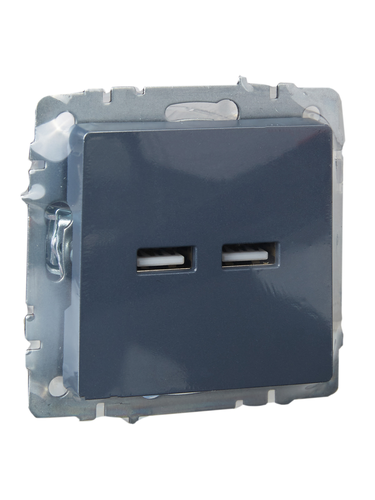 Розетка USB 1 пост IEK BRITE маренго, изображение