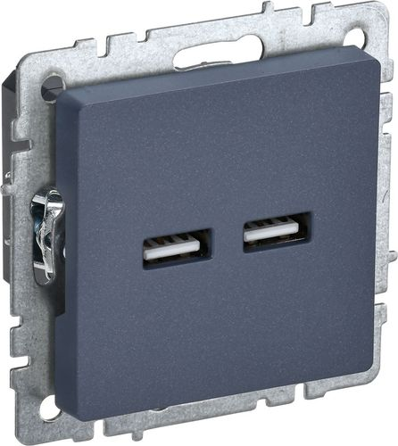 Розетка USB 1 пост IEK BRITE маренго, фото