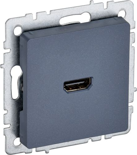 Розетка HDMI 1 пост IEK BRITE маренго, детальное фото