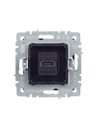 Розетка HDMI 1 пост IEK BRITE маренго, картинка
