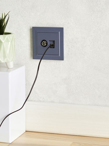Розетка TV-RJ45 1 пост IEK BRITE маренго, картинка
