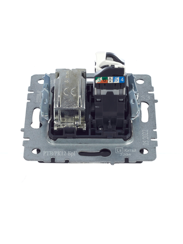 Розетка TV-RJ45 1 пост IEK BRITE графит, картинка