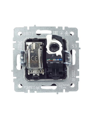 Розетка TV-RJ45 1 пост IEK BRITE графит, изображение