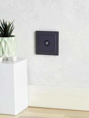 Розетка TV IEK BRITE BR-A10-P-K53 графит, картинка