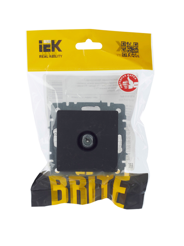 Розетка TV IEK BRITE BR-A10-P-K53 графит, детальное фото