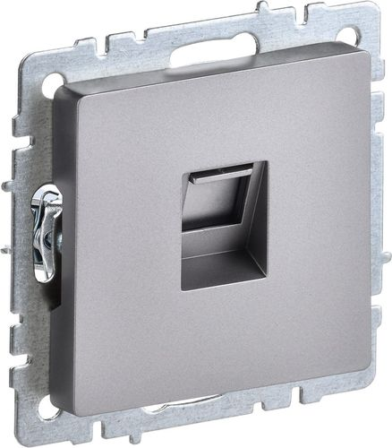 Розетка RJ-45 1 пост IEK BRITE сталь, детальное фото
