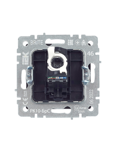 Розетка RJ-45 1 пост IEK BRITE сталь, вид