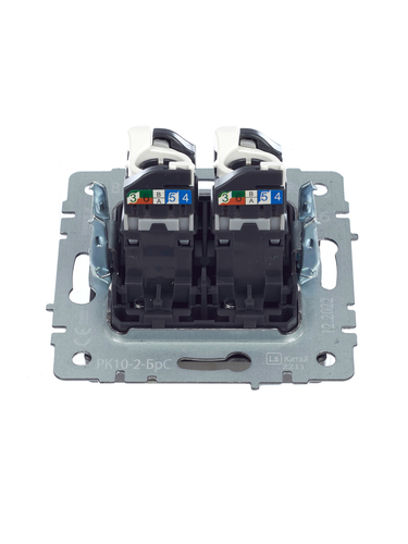 Розетка RJ-45 IEK BRITE BR-K20-1-K46 сталь, детальное фото
