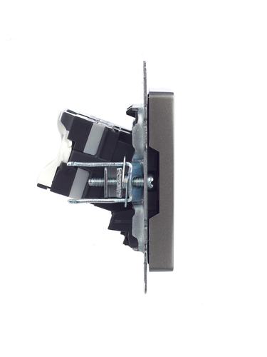 Розетка RJ-45 IEK BRITE BR-K20-1-K46 сталь, картинка