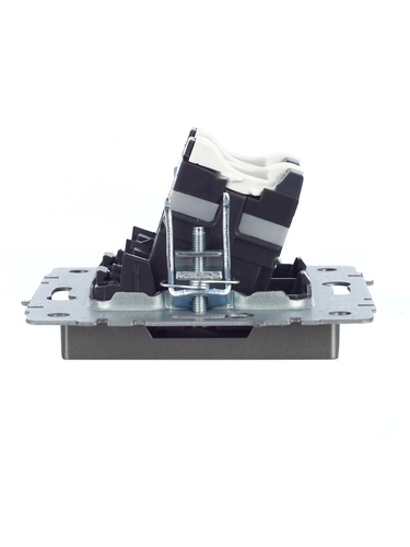 Розетка RJ-45 IEK BRITE BR-K20-1-K46 сталь, крупный план