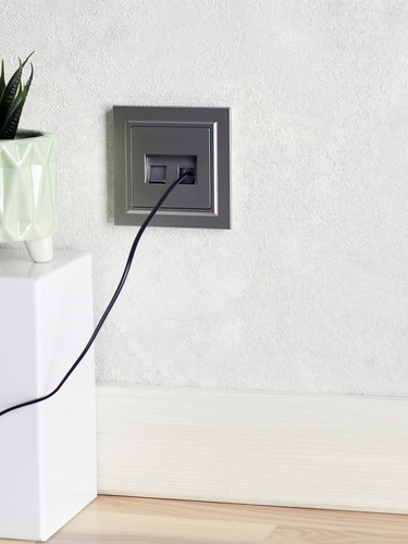 Розетка RJ-45 IEK BRITE BR-K20-1-K46 сталь, картинка