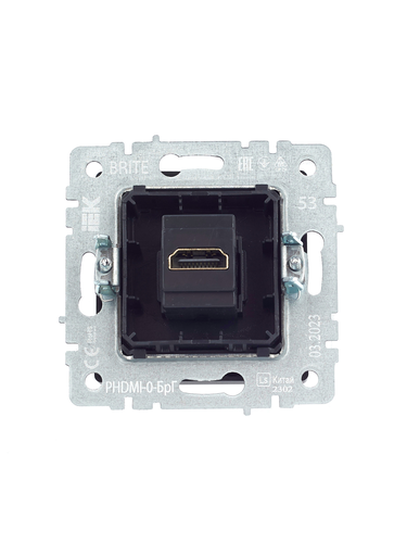 Розетка HDMI 1 пост IEK BRITE графит, картинка