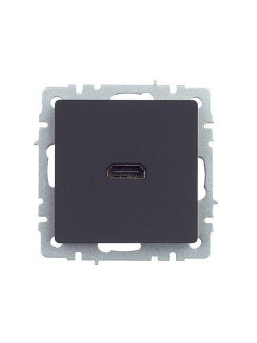 Розетка HDMI 1 пост IEK BRITE графит, вид