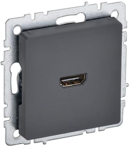 Розетка HDMI 1 пост IEK BRITE графит, фото
