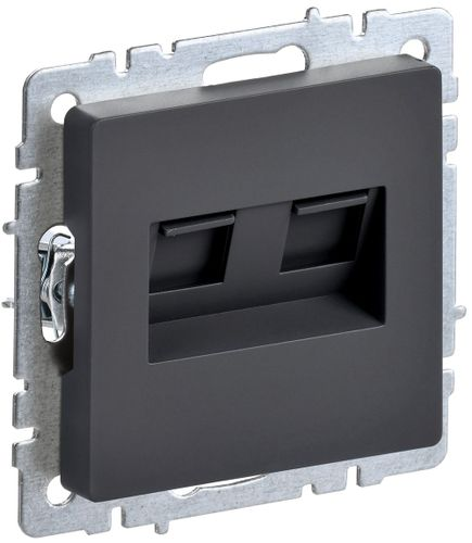 Розетка RJ-11,RJ-45 1 пост IEK BRITE графит, фото