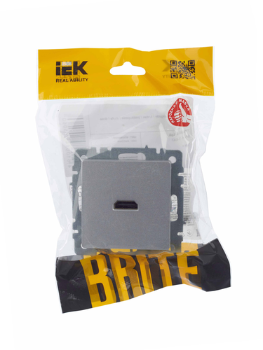 Розетка HDMI 1 пост IEK BRITE алюминий, вид