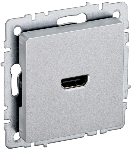 Розетка HDMI 1 пост IEK BRITE алюминий, изображение