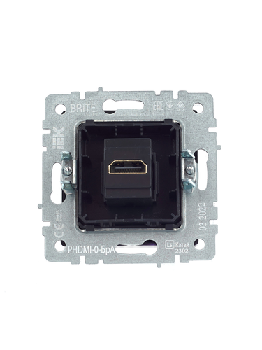 Розетка HDMI 1 пост IEK BRITE алюминий, изображение